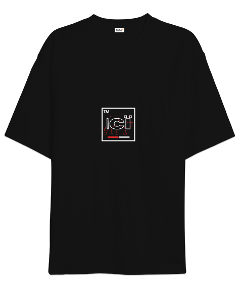 Tisho - Itımotcci Cİ Baskılı Siyah Oversize Unisex Tişört