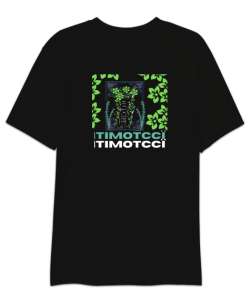 Itımotcci ELEFANT Baskılı Siyah Oversize Unisex Tişört