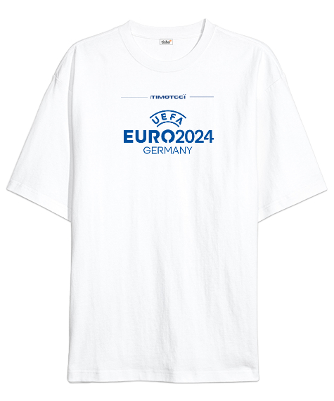 Tisho - Itımotcci Euro 2024 Baskılı Beyaz Oversize Unisex Tişört