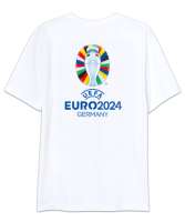 Itımotcci Euro 2024 Baskılı Beyaz Oversize Unisex Tişört - Thumbnail