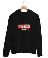 Itımotcci JAIME LE BASKET-BALL Baskılı Siyah Unisex Kapşonlu Sweatshirt - Thumbnail