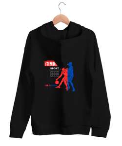 Itımotcci JAIME LE BASKET-BALL Baskılı Siyah Unisex Kapşonlu Sweatshirt