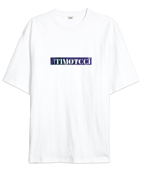 Tisho - Itımotcci Music Baskılı Beyaz Oversize Unisex Tişört