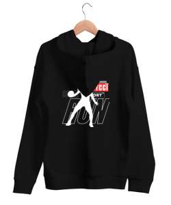 Itımotcci Score Run Baskılı Siyah Unisex Kapşonlu Sweatshirt