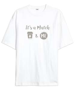 Its A Match - Seçimini Yap Beyaz Oversize Unisex Tişört