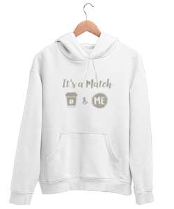 Its A Match - Seçimini Yap Beyaz Unisex Kapşonlu Sweatshirt