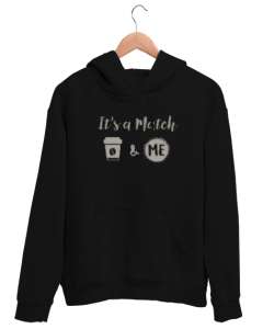 Its A Match - Seçimini Yap Siyah Unisex Kapşonlu Sweatshirt