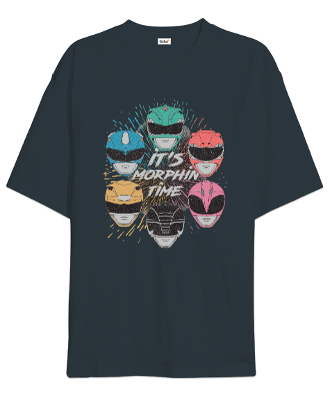 Tisho - Its Morphin Time Füme Oversize Unisex Tişört