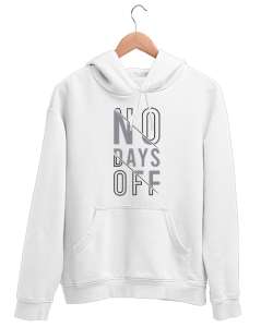 İzin Günü Yok - GYM - Fitness - No Days Off Beyaz Unisex Kapşonlu Sweatshirt