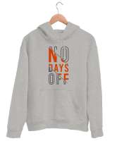 İzin Günü Yok - GYM - Fitness - No Days Off Gri Unisex Kapşonlu Sweatshirt - Thumbnail