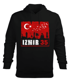 izmir, izmir şehir ,Türkiye,Türkiye bayrağı. Erkek Kapüşonlu Hoodie Sweatshirt