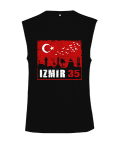 izmir, izmir şehir ,Türkiye,Türkiye bayrağı. Kesik Kol Unisex Tişört