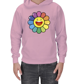 J Balvin Rainbow Flower Merch Erkek Kapşonlu