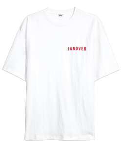 JANFLİX Beyaz Oversize Unisex Tişört