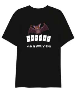 JANOVER BAT Siyah Oversize Unisex Tişört