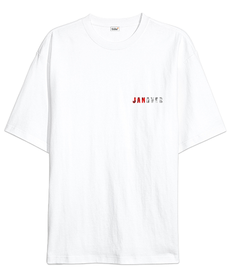 Tisho - JANOVER Beyaz Oversize Unisex Tişört