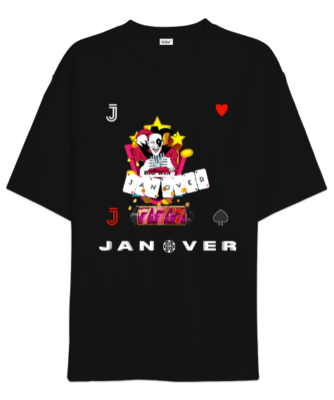 Tisho - JANOVER Siyah Oversize Unisex Tişört