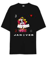 JANOVER Siyah Oversize Unisex Tişört - Thumbnail