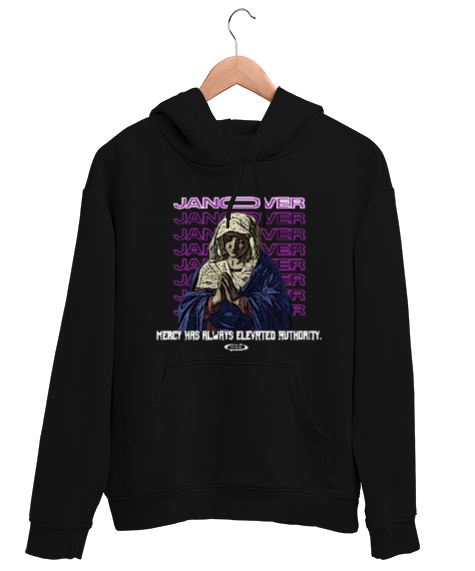 Tisho - JANOVER Siyah Unisex Kapşonlu Sweatshirt