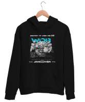 JANOVER WORLD BREAND Siyah Unisex Kapşonlu Sweatshirt - Thumbnail