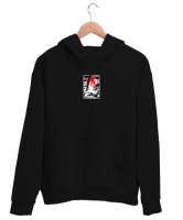 JAPAN ART Siyah Unisex Kapşonlu Sweatshirt - Thumbnail