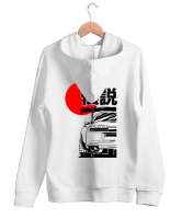 JAPAN STYLE Beyaz Unisex Kapşonlu Sweatshirt - Thumbnail