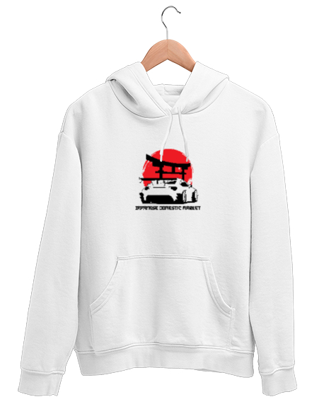 Tisho - JAPAN STYLE Beyaz Unisex Kapşonlu Sweatshirt