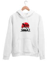 JAPAN STYLE Beyaz Unisex Kapşonlu Sweatshirt - Thumbnail