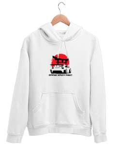 JAPAN STYLE Beyaz Unisex Kapşonlu Sweatshirt