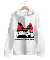 JAPAN STYLE Beyaz Unisex Kapşonlu Sweatshirt - Thumbnail