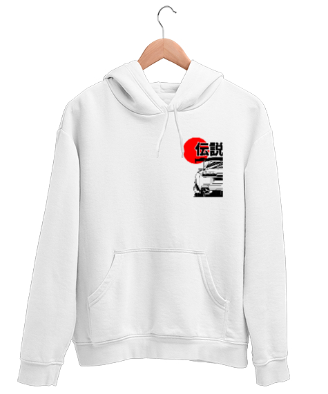 Tisho - JAPAN STYLE Beyaz Unisex Kapşonlu Sweatshirt