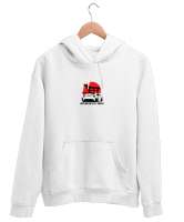 JAPAN STYLE Beyaz Unisex Kapşonlu Sweatshirt - Thumbnail