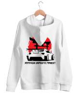 JAPAN STYLE Beyaz Unisex Kapşonlu Sweatshirt - Thumbnail