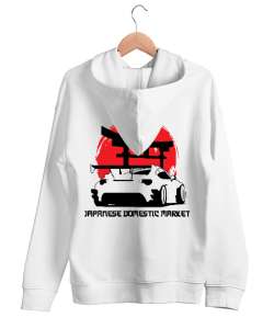 JAPAN STYLE Beyaz Unisex Kapşonlu Sweatshirt