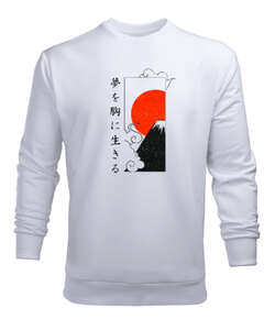 Japanase - Japon Kültürü- Beyaz Erkek Sweatshirt