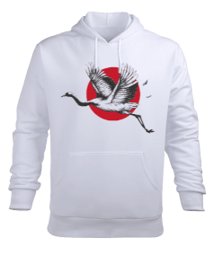 japanese storks Erkek Kapüşonlu Hoodie Sweatshirt