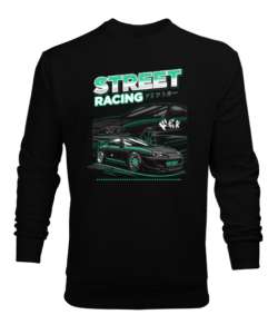 Japon drift Siyah Erkek Sweatshirt