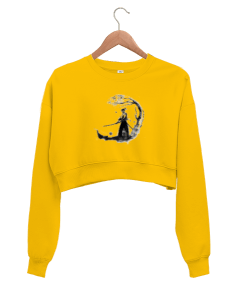 Japon Esintili tasarım Kadın Crop Sweatshirt