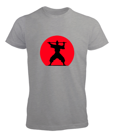 Tisho - Japon Ninja Savaşçı v2 Gri Erkek Tişört
