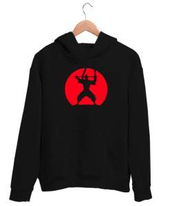 Japon Ninja Savaşçı v2 Siyah Unisex Kapşonlu Sweatshirt