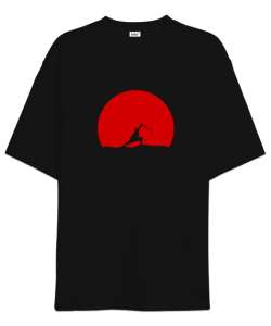 Japon Ninja Savaşçı v3 Siyah Oversize Unisex Tişört