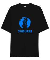 Japon Samuray Savaşçısı - Samurai v1 Siyah Oversize Unisex Tişört - Thumbnail