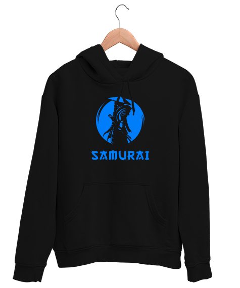 Tisho - Japon Samuray Savaşçısı - Samurai v1 Siyah Unisex Kapşonlu Sweatshirt