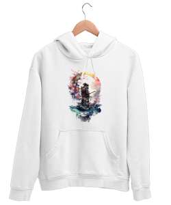 Japon Samuray Savaşçısı - Samurai v2 Beyaz Unisex Kapşonlu Sweatshirt