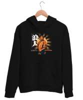 Japon Samuray Savaşçısı - Samurai v3 Siyah Unisex Kapşonlu Sweatshirt - Thumbnail