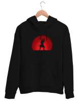 Japon Samuray Savaşçısı - Samurai v4 Siyah Unisex Kapşonlu Sweatshirt - Thumbnail