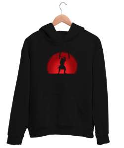 Japon Samuray Savaşçısı - Samurai v4 Siyah Unisex Kapşonlu Sweatshirt