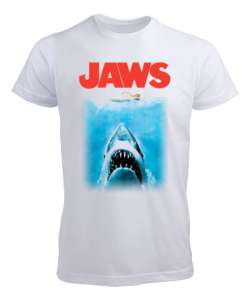 Jaws - Retro Beyaz Erkek Tişört