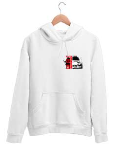 JDM Beyaz Unisex Kapşonlu Sweatshirt