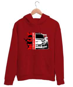 JDM Kırmızı Unisex Kapşonlu Sweatshirt